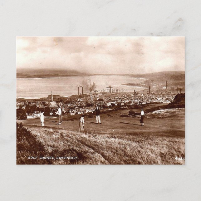 Cartão Postal Cartão-postal antigo - Curso Golf, Greenock, Escóc (Frente)