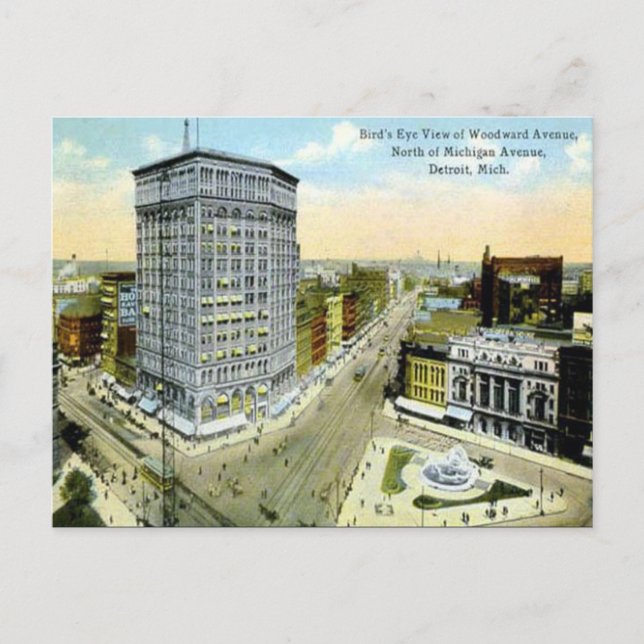 Cartão Postal Cartão-postal antigo - Detroit, Michigan, EUA (Frente)