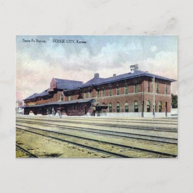Cartão Postal Cartão-postal antigo - Dodge City, Kansas, EUA (Frente)