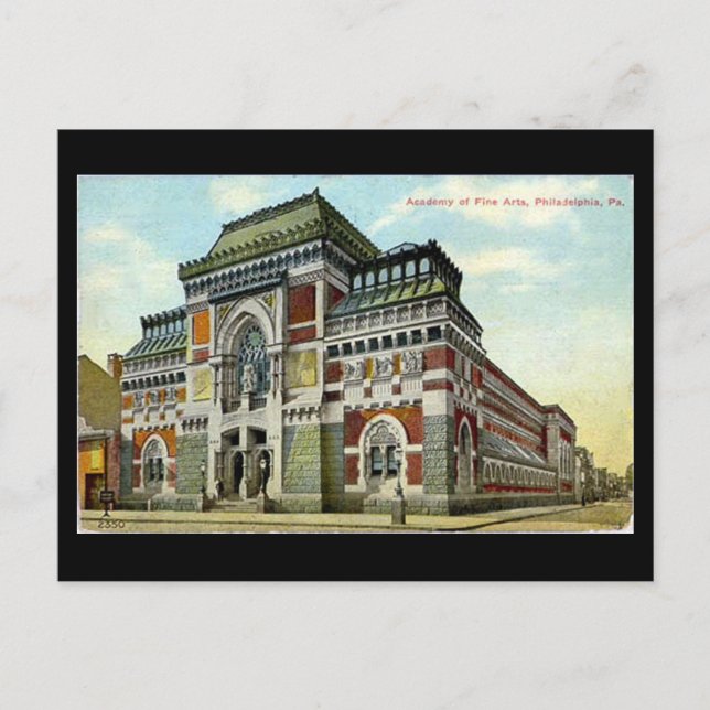 Cartão Postal Cartão-postal antigo - Filadélfia, Academia de Bel (Frente)