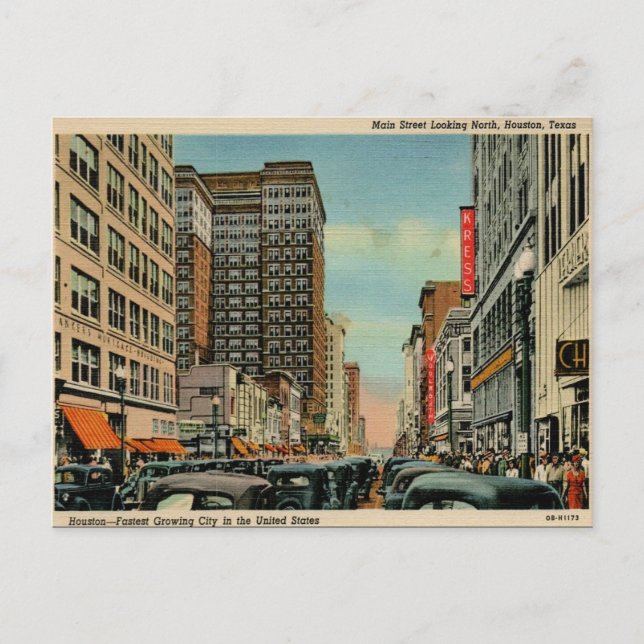Cartão Postal Cartão-postal antigo - Houston, Texas (Frente)