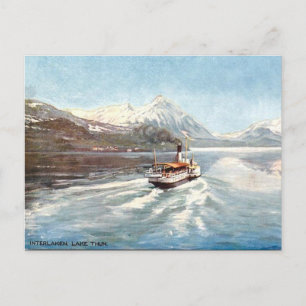 Cartão Postal Cartão-postal antigo - Lago Thun, Interlaken, Suiç