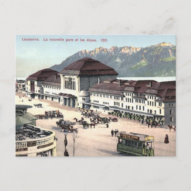 Cartão Postal Cartão-postal antigo - Lausanne, Suiça (Frente)