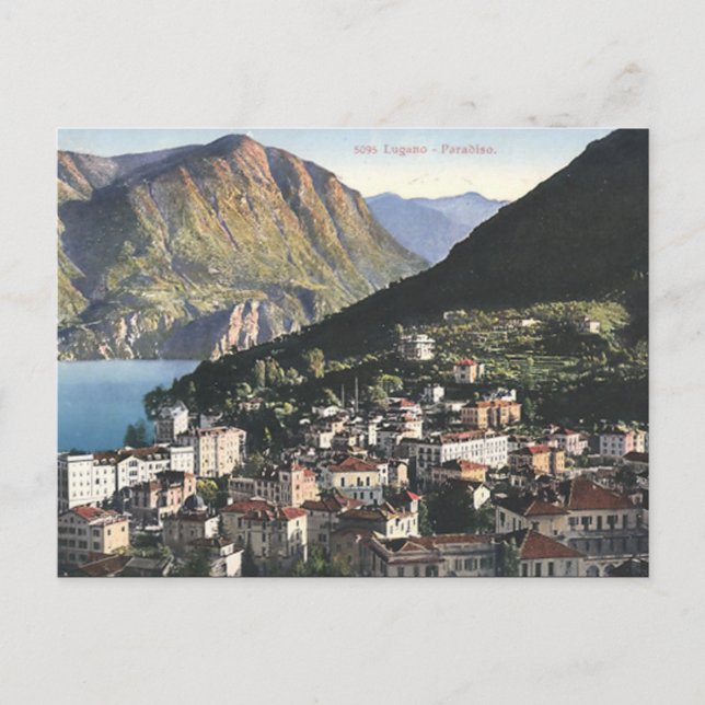 Cartão Postal Cartão-postal antigo - Lugano - Paradiso, Suiça (Frente)