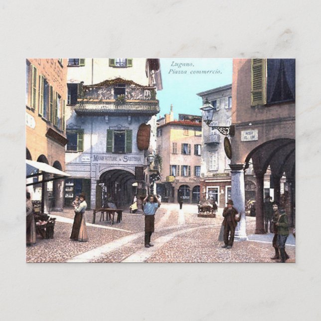 Cartão Postal Cartão-postal antigo - Lugano, Suiça (Frente)