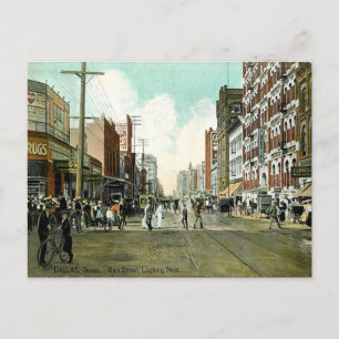 Cartão Postal Cartão-postal antigo - Main Street, Dallas, Texas