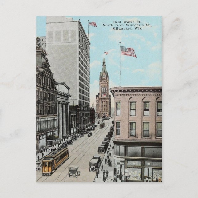 Cartão Postal Cartão-postal antigo - Milwaukee, Wisconsin, EUA (Frente)