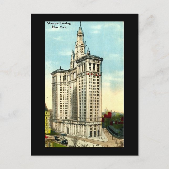 Cartão Postal Cartão-postal antigo, Nova Iorque, edifício munici (Frente)