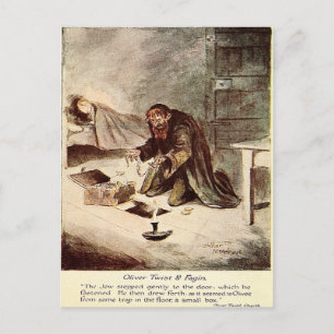 Cartão Postal Cartão-postal antigo - Oliver Twist e Fagin