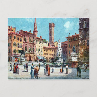 Cartão Postal Cartão-postal antigo - Piazza della Signoria, Fire