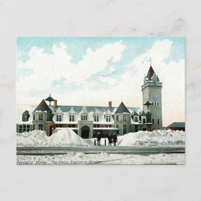 Cartão Postal Cartão-postal antigo - Portland, Maine (Frente)