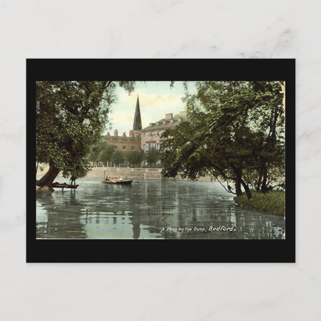 Cartão Postal Cartão-postal antigo, Rio Ouse em Bedford (Frente)