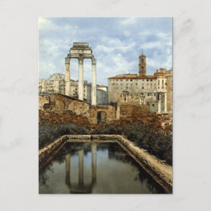 Cartão Postal Cartão-postal antigo, Roma, Templo de Castor e Pol