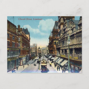 Cartão Postal Cartão-postal antigo - Rua Church, Liverpool