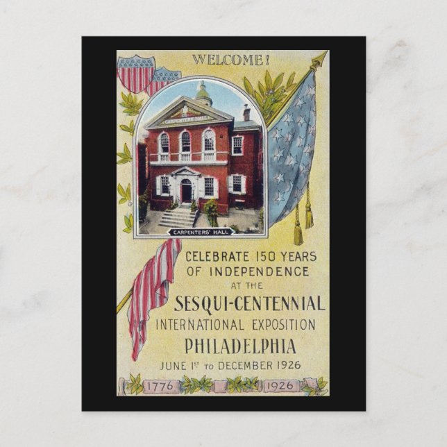 Cartão Postal Cartão-postal antigo, Sesqui-Centennial, Phadelphi (Frente)