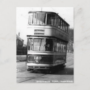 Cartão Postal Cartão-postal antigo - Sheffield Corporation Tram