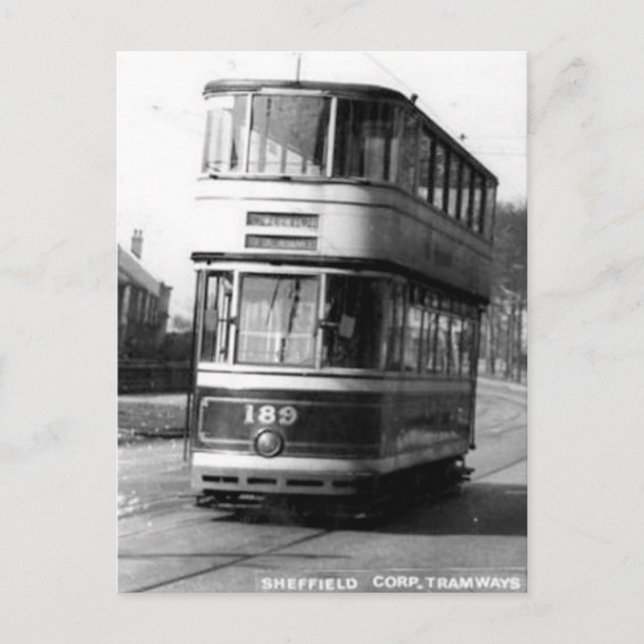 Cartão Postal Cartão-postal antigo - Sheffield Corporation Tram (Frente)