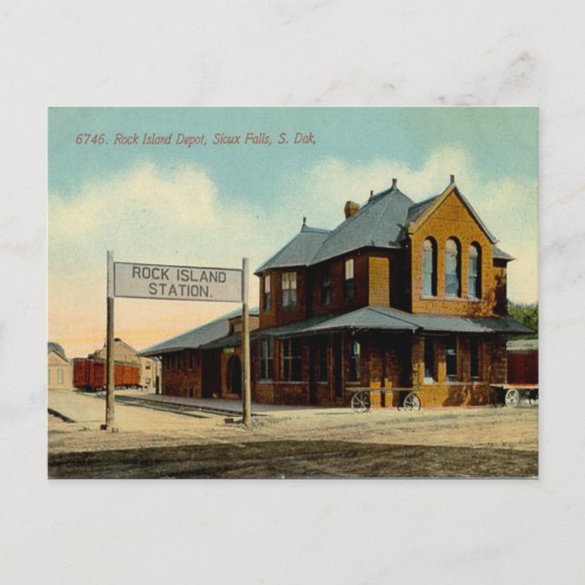 Cartão Postal Cartão-postal antigo - Sioux Falls, Dakota do Sul (Frente)