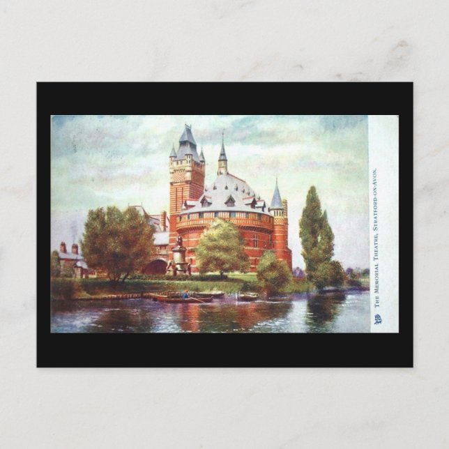 Cartão Postal Cartão-postal antigo, Stratford-on-Avon, Teatro An (Frente)