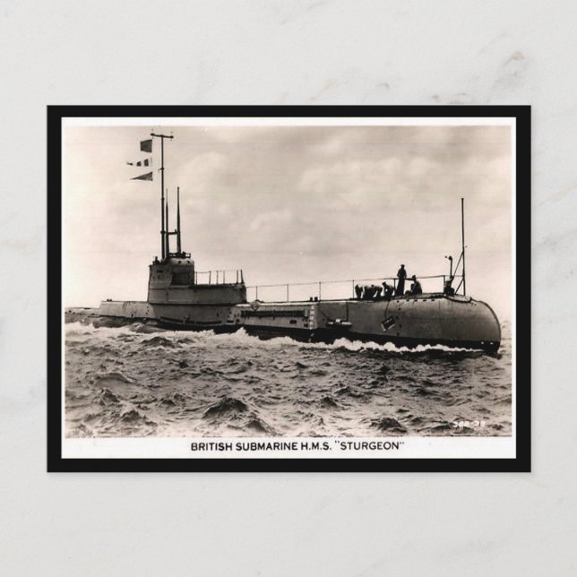 Cartão Postal Cartão-postal antigo - Submarino HM "Sturgeon" (Frente)