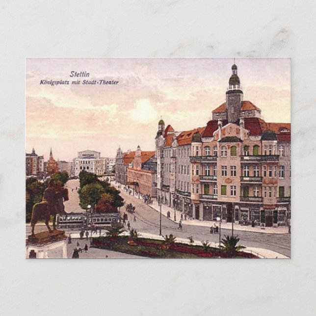 Cartão Postal Cartão-postal antigo - Szczecin, Polônia (Frente)