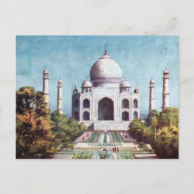 Cartão Postal Cartão-postal antigo - Taj Mahal, Agra, Índia (Frente)