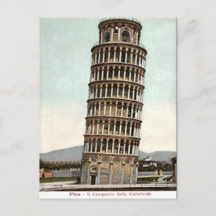 Cartão Postal Cartão-postal antigo - Torre inclinada de Pisa
