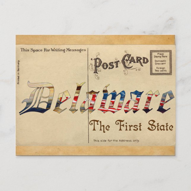 Cartão Postal Cartão-postal antigo Vintage Look Delaware (Frente)