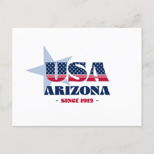 Cartão Postal Cartão-postal arizona em vermelho, branco e azul
