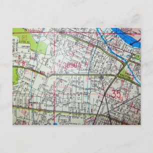 Cartão Postal Cartão-postal AUGUSTA, GA Vintage Map