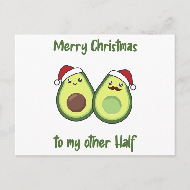 Cartão Postal Cartão-postal Avocado para as Luzes de Natal Engra (Frente)