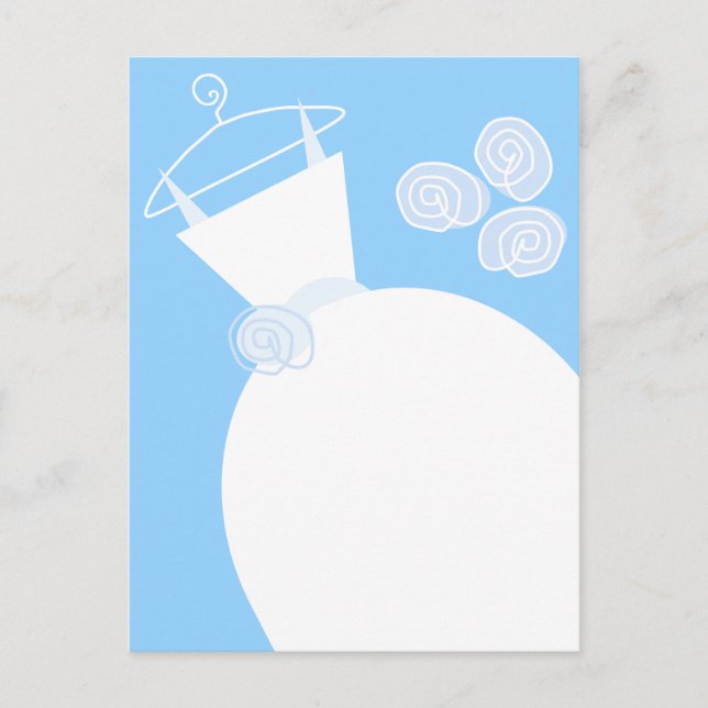 Cartão Postal Cartão-postal Azul de Casamento (Frente)