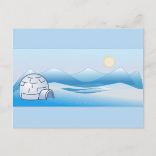 Cartão Postal Cartão-postal azul Igloo Ártico