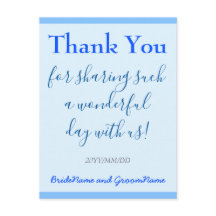 Cartão-postal Azul "Obrigado"