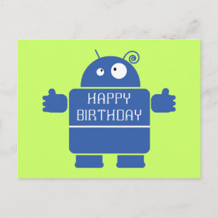 Cartão Postal Cartão-postal azul-robô