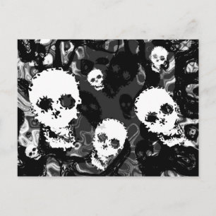 Cartão Postal Cartão-postal B&W Skull Specters