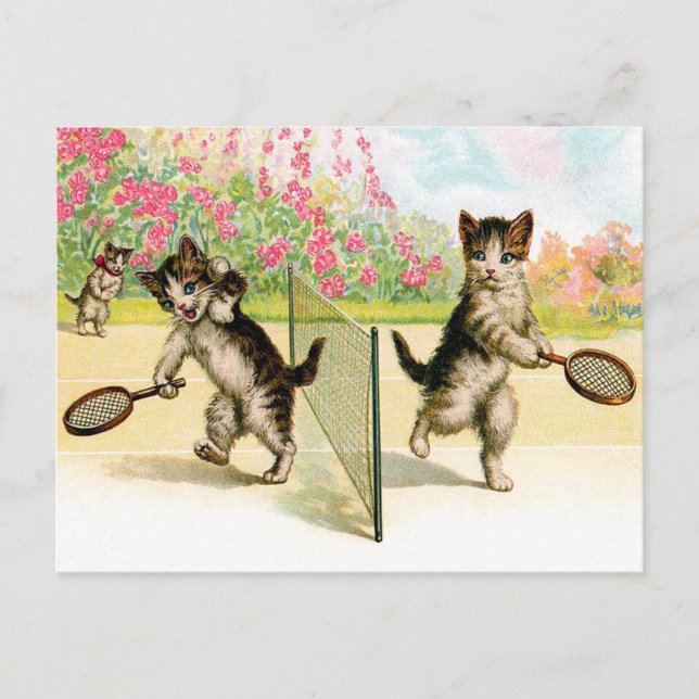 Cartão Postal Cartão-postal: Badminton Kittens Vintage Art (Frente)