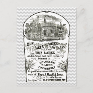 Cartão Postal Cartão-postal Baltimore Whiskey Vintage 1867