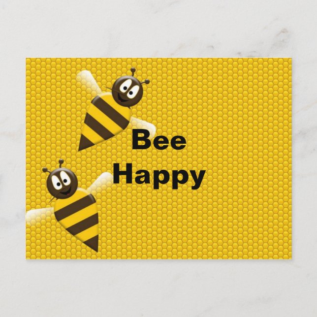 Cartão Postal Cartão-postal Bee Happy (Frente)