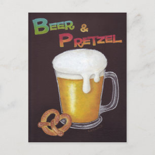 Cartão Postal Cartão-postal Beer & Pretzel