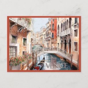 Cartão Postal CARTÃO-POSTAL Belo Aquarela de Viagem Veneza