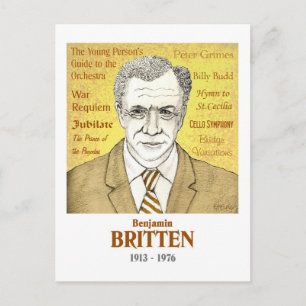 Cartão Postal Cartão-postal Benjamin Britten