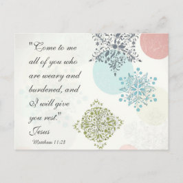 Cartão Postal Cartão-postal bíblia de Design Verse Matthew 11:28