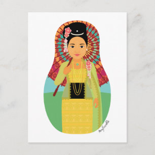 Cartão Postal Cartão-postal birmanês Matryoshka