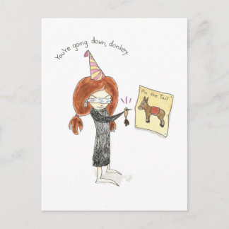 Cartão Postal Cartão-postal Birthday Donkey