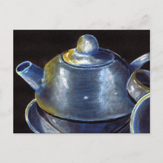 Cartão Postal Cartão-postal Blue Tea Set (Lori Corbett)