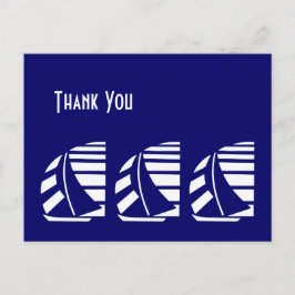 Cartão Postal Cartão-postal Blue White Racing Sailboat