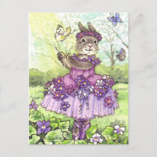 Cartão Postal Cartão-postal bonito Violet Ballerina Bunny