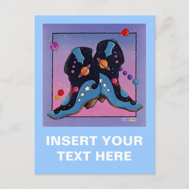 Cartão Postal Cartão-postal - Boots Cowboy Meia-Noite (Frente)