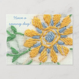 Cartão Postal Cartão-postal Bordado Daisy
